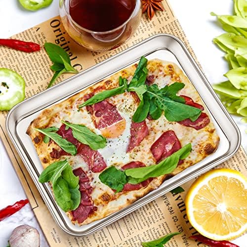 Baking Sheet with Silicone Mat Set of 4 [2 Sheets + 2 Mats], Deedro