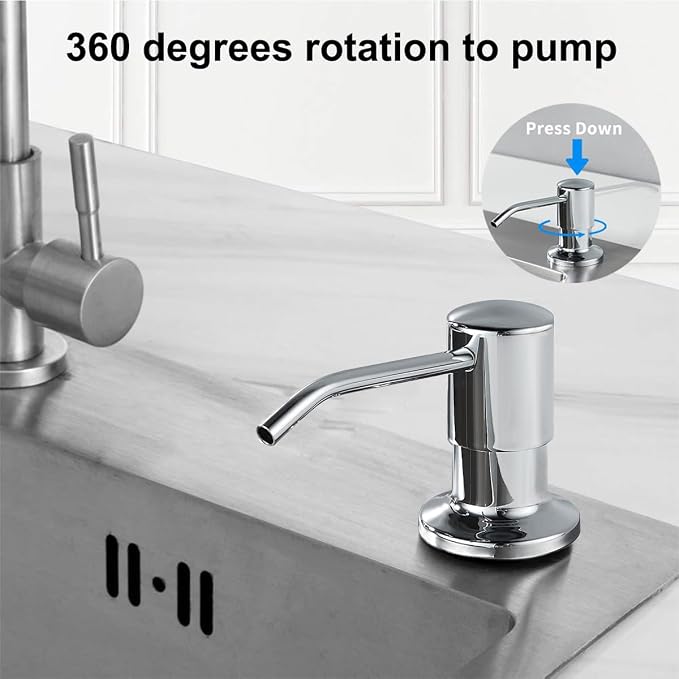 Soap Dispenser for Kitchen Sink, Stainless Steel Countertop Dish Soap Dispenser - Image 2