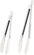 TeamFar Kitchen Tongs, Heat Resistant Silicone Tongs, Locking Design & by TeamFar