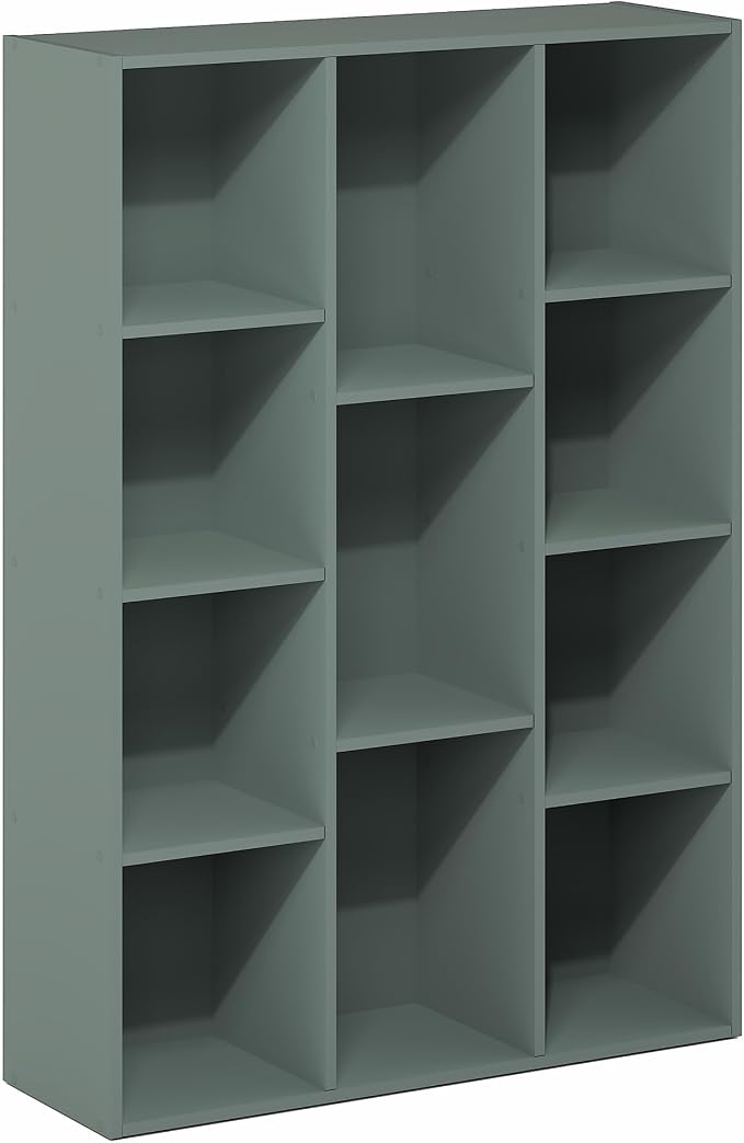 Furinno LUDER Book Shelf, 11-Cube Bookshelf, Reversible Bookcase, 9.4 x 29.1 x - Image 6