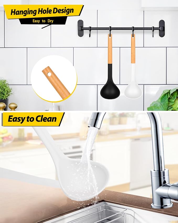 Pack of 2 Soup Ladle, Silicone Ladle Spoon - Image 6