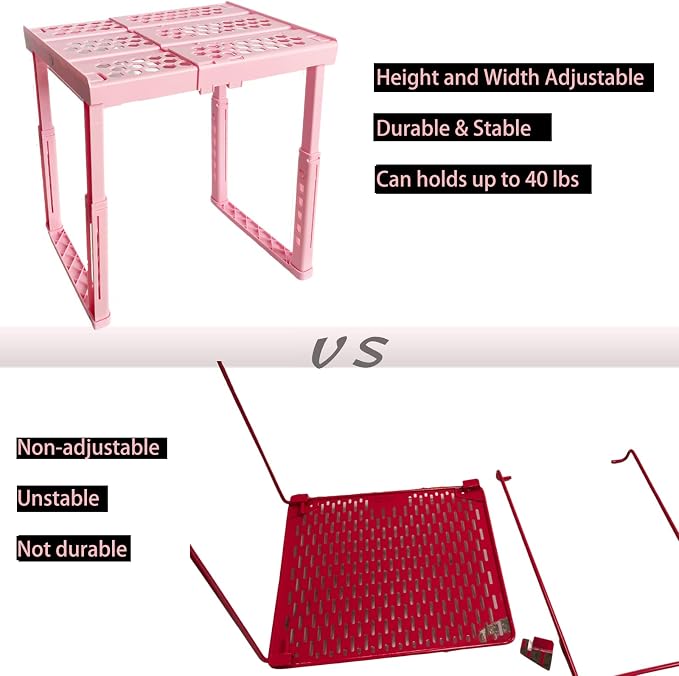 Svartur Adjustable Locker Shelf Pink Height and Width Adjustable Locker - Image 6
