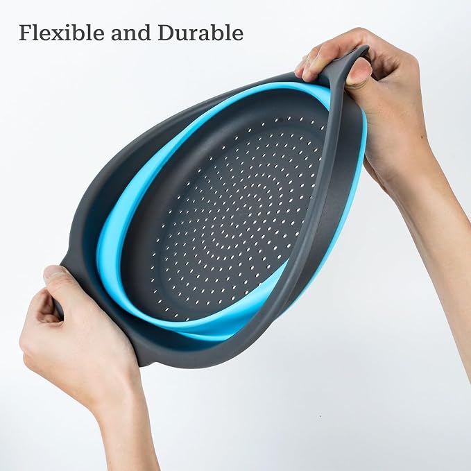 Collapsible Colander 3-Pack Set Space-Saving Foldable Kitchen Strainer - Image 5