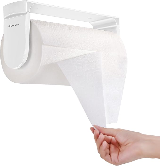 simpletome ONE Hand Tear Paper Towel Holder Under Cabinet Adhesive or Drilling by simpletome