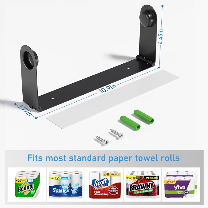 Paper Towel Holder Under Cabinet, Wall Mount Paper Towels Holder - Image 6