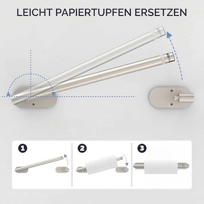 Paper Towel Holder Under Cabinet, Self Adhesive or Wall Mounted SUS304 - Image 2