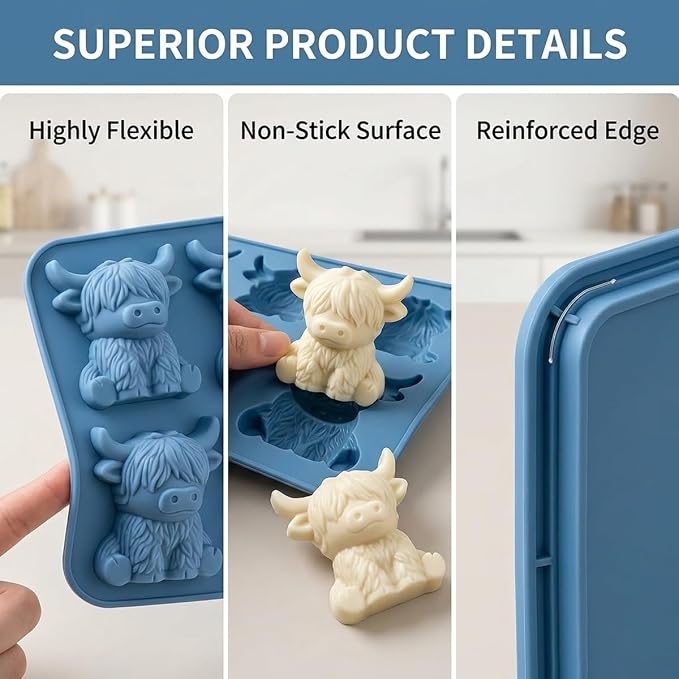 Mini Highland Cow Ice Cube Mold - Image 3