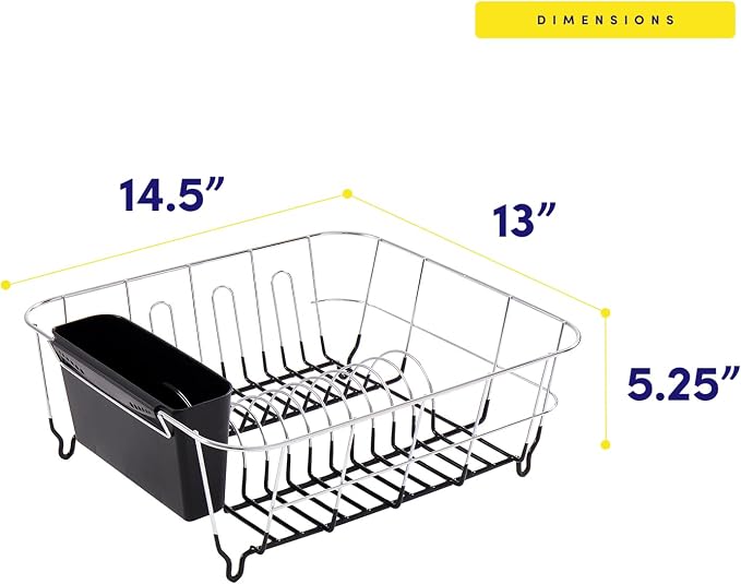 Sweet Home Collection 2 Piece Dish Drying Rack Set Drainer - Image 4