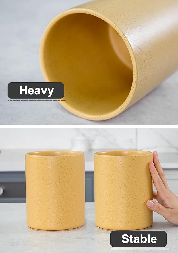 Nucookery Utensil Holder, 6.4" Ceramic Kitchen Utensil Holder - Image 3