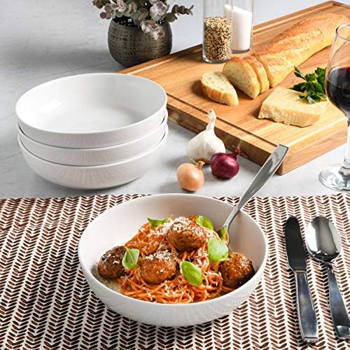 Gibson Home Zen Buffet 4-Piece 41oz Salad Bowls Porcelain Ceramic Chip