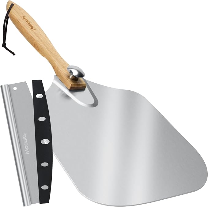 Mooues Pizza Peel Aluminum Pizza Spatula, Metal Pizza Paddle by Mooues