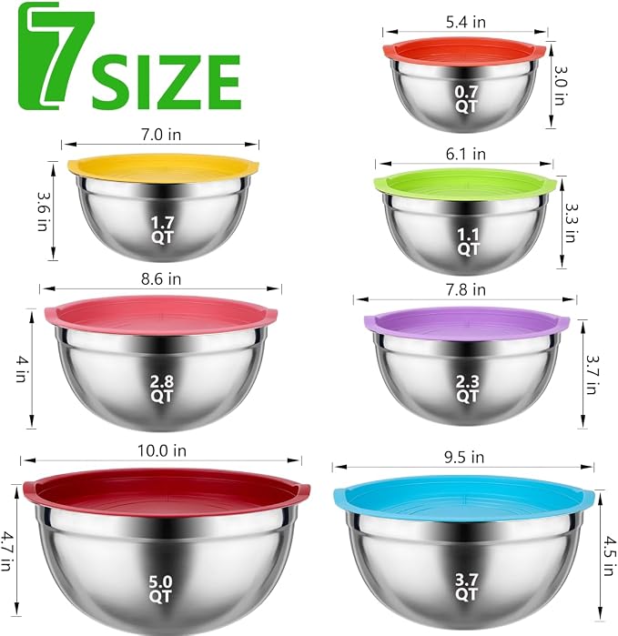 Leidawn Mixing Bowls with Lids for Kitchen - Image 4