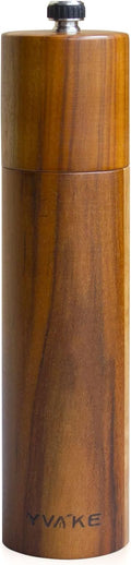 Wooden Salt and Pepper Grinder, 8 Inch Manual Salt and Pepper Mill, Adjustable by YVAKE
