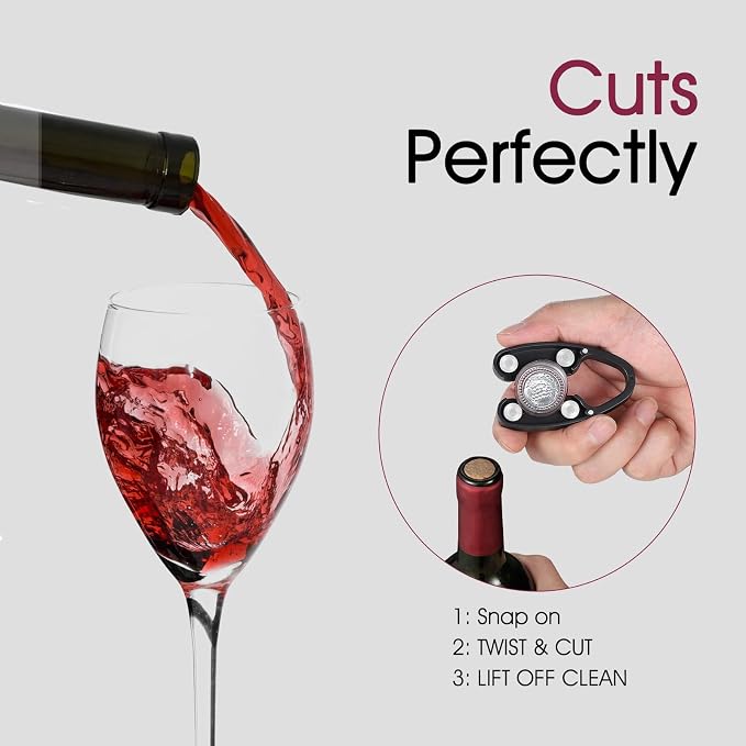 GOBETTER 2 Pcs Wine Foil Cutter Magnetic Design, 4 Stainless Blades Foil - Image 5