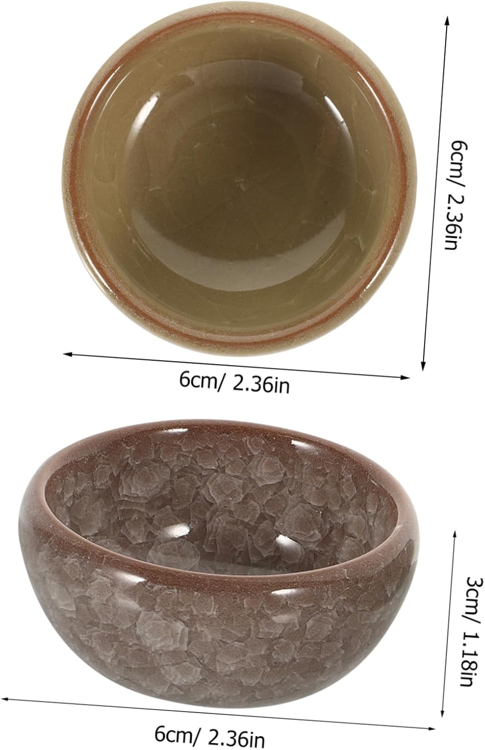 6Pcs Ice Cracked Ceramic Essential Oil Mixing Bowls for Spa