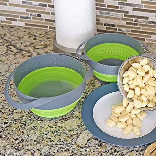 Collapsible Strainer and Bowl Set – Space-Saving Kitchen Colander Pack