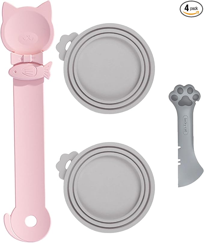 Cat Dog Food Can Lids Spoons，Silicone Pet Food Can Lids by chuyouan