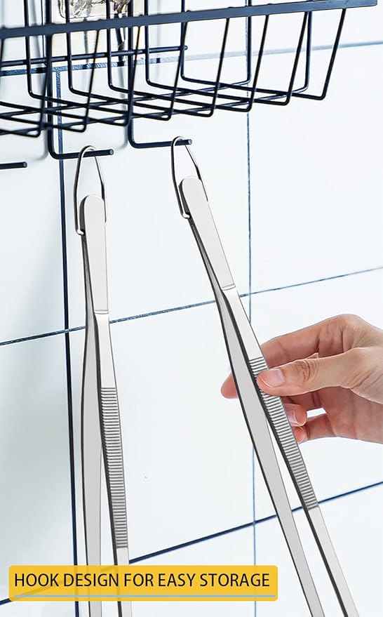 JETKONG 2 Pcs 12-Inch Kitchen Tweezers Fine Tweezer Tongs, Extra-Long Stainless - Image 4
