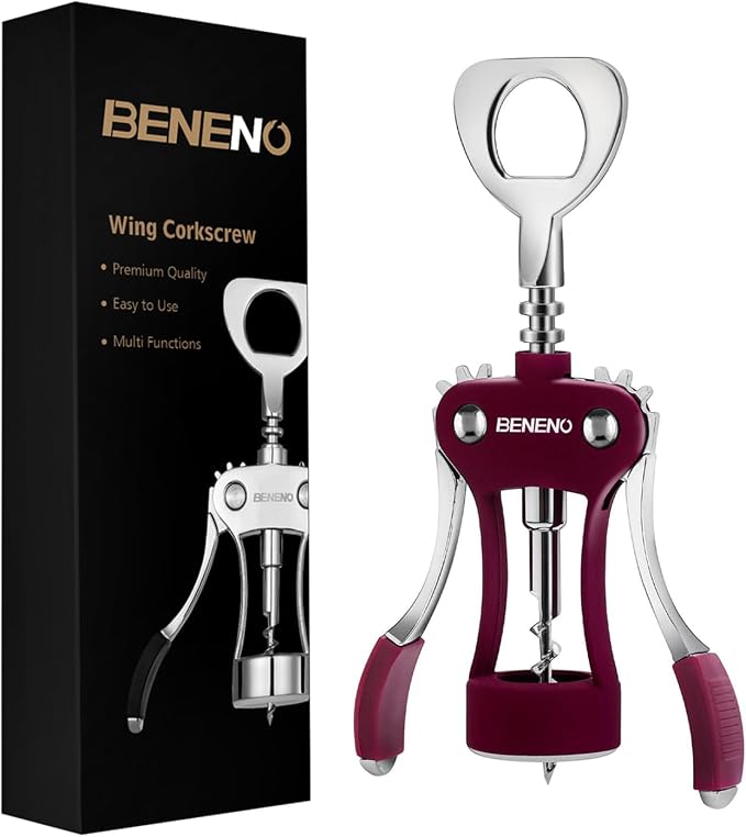 Beneno Wine Opener, Zinc Alloy Premium Wing Corkscrew by Beneno