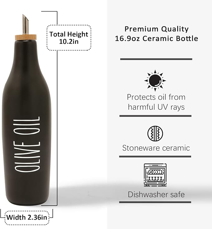 HOMCDALY Ceramic Olive Oil Dispenser - Image 3
