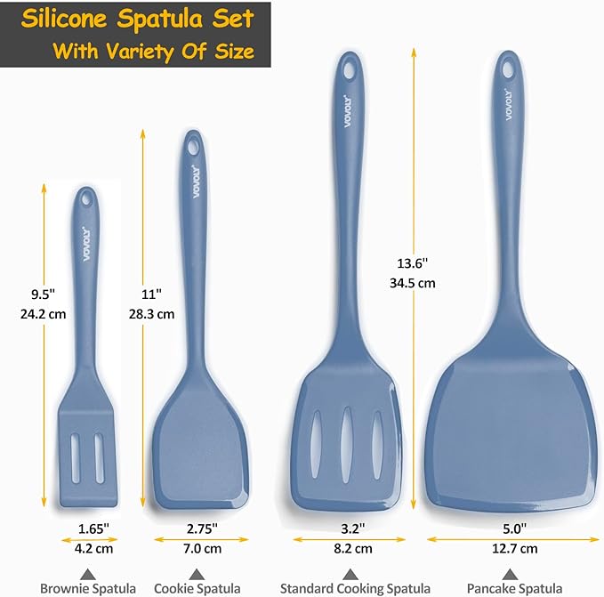 Silicone Spatula Set, 600°F Heat Resistant Silicone Spatula Turner Flipper - Image 2