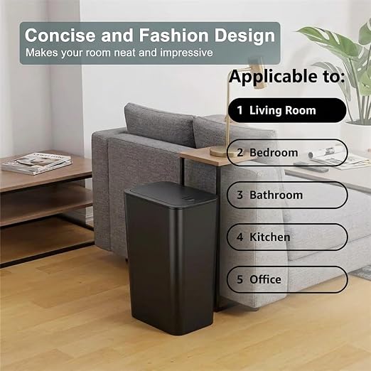 Compact Push-in Trash Can with Lid - Image 4