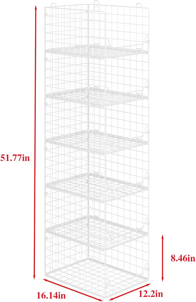 Jakyitvi 6-Tier Closet Shelf Organizer, Metal Stackable Closet Organizers and - Image 2