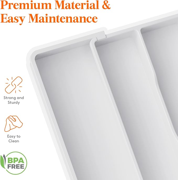 Lifewit Utensil Organizer for Kitchen Drawers, Expandable Cooking Utensil Tray - Image 6