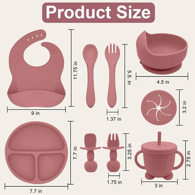 Silicone Baby Feeding Set | Baby Led Weaning Supplies Includes Suction Bowls - Image 2