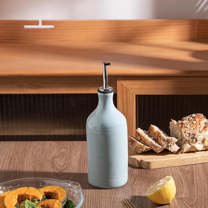 Sweejar Ceramic Olive Oil Dispenser Bottle, Opaque Oil Cruet Protects to Reduce - Image 4