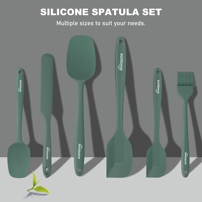 NileHome Silicone Spatula Set, 6 Pieces Food Grade Kitchen Utensils - Image 7