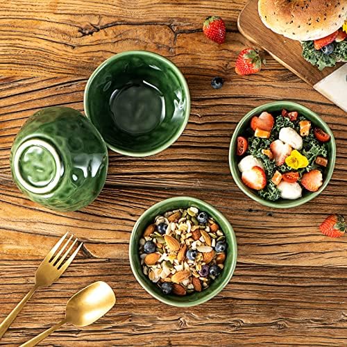 vicrays Ceramic Small Dessert Bowls Set - 10 oz, Set of 6, Microwave