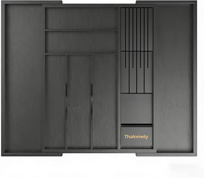 Bamboo Kitchen Drawer Organizer, Expandable Silverware Organizer - Image 2