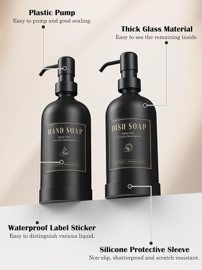 Luxspire Soap Dispenser Set, Hand Soap Dispensers - Image 2