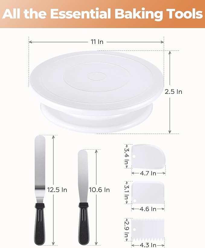 Kootek Cake Decorating Kit Baking Supplies Set Cake Turntable - Image 7