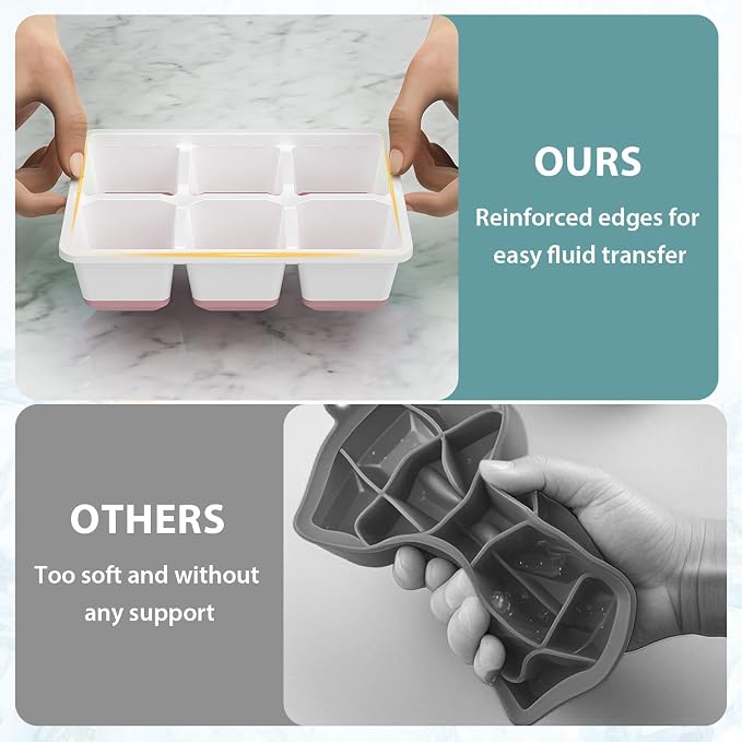 Optish Large Ice Cube Molds, 2 Pack Whiskey Square Ice Molds, 1.8 Inch Big Ice - Image 2