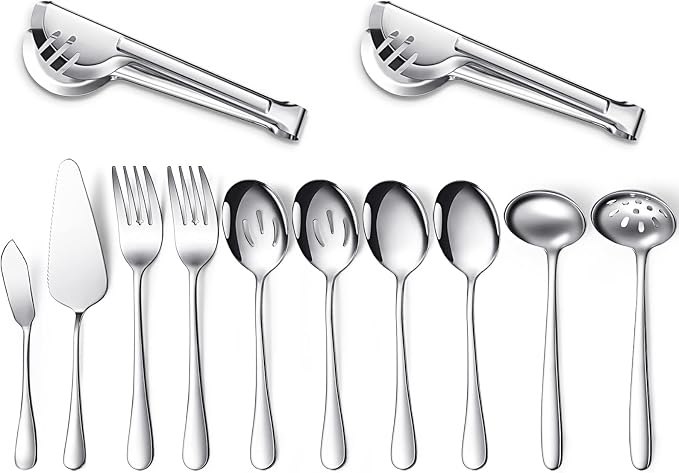 Patelai Serving Utensils Set Include Stainless Steel Large Spoons Slotted by Patelai