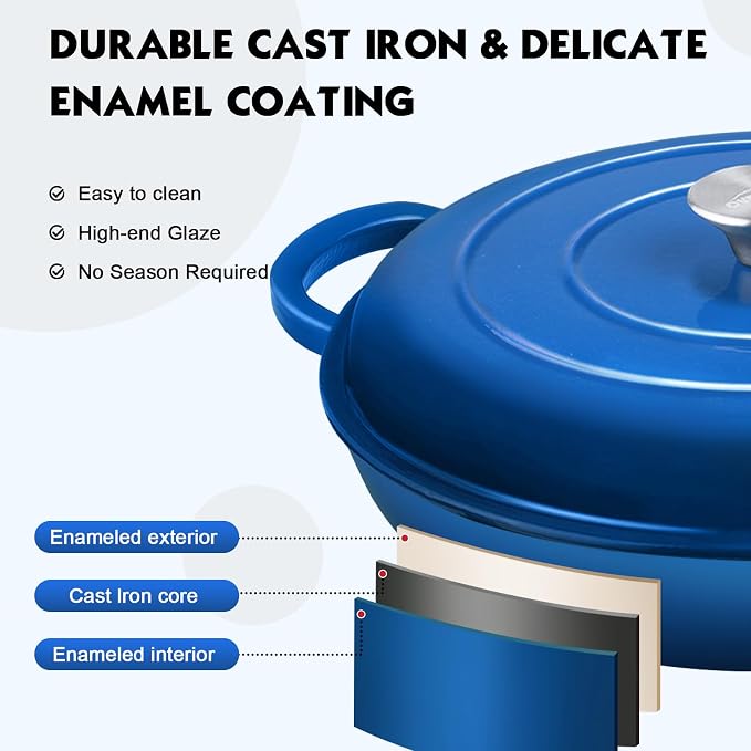 Overmont Enameled Cast Iron Dutch Oven - Image 4