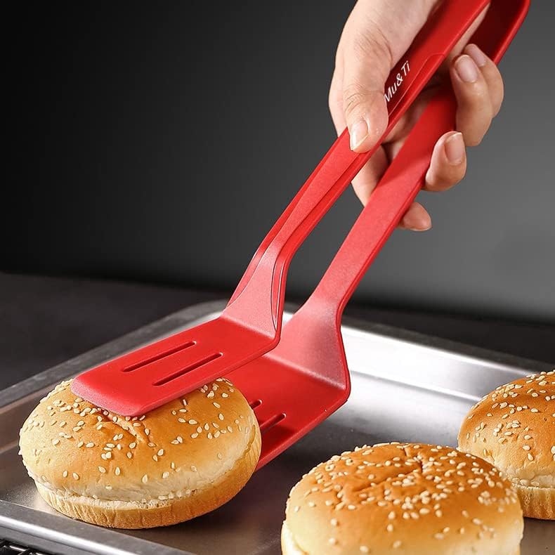 Mu&Ti Silicone Kitchen Tongs, 2-in-1, 11 In