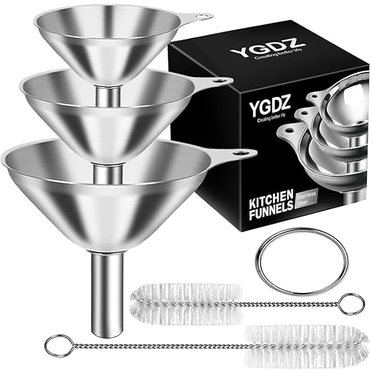 Kitchen Funnels for Filling Bottles, YGDZ 3pcs Small/Medium/Large Food Grade by YGDZ