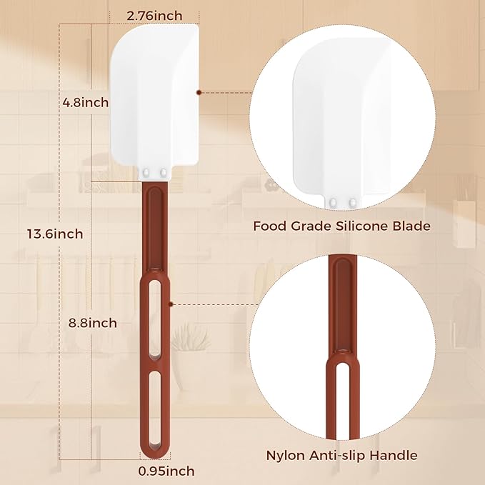 High Heat Resistant Silicone Spatulas, 13-1/2" Commercial Spatula 500°F - Image 2