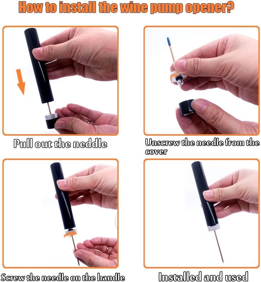 Zerodis Needle Type Wine Bottle Opener, Easy Cork Remover Corkscrew