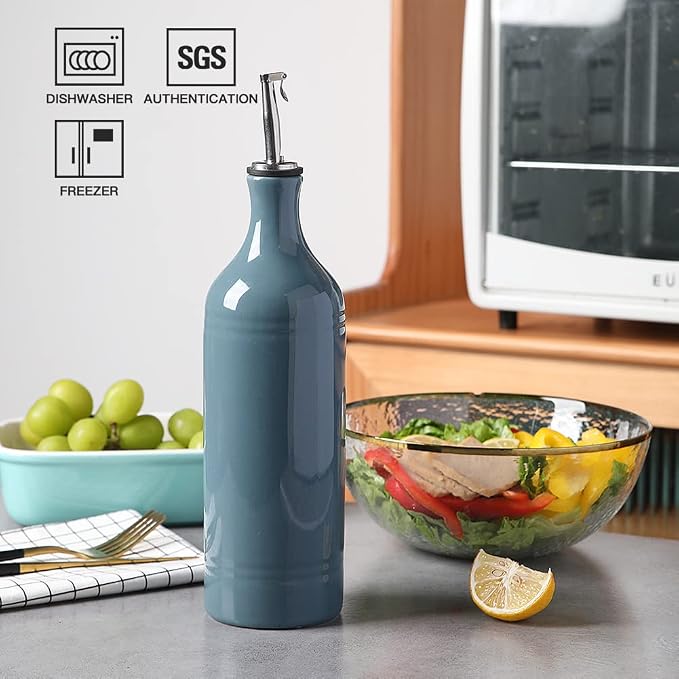 Sweejar Large Ceramic Olive Oil Dispenser Bottle, Opaque Oil Cruet Protects to - Image 2