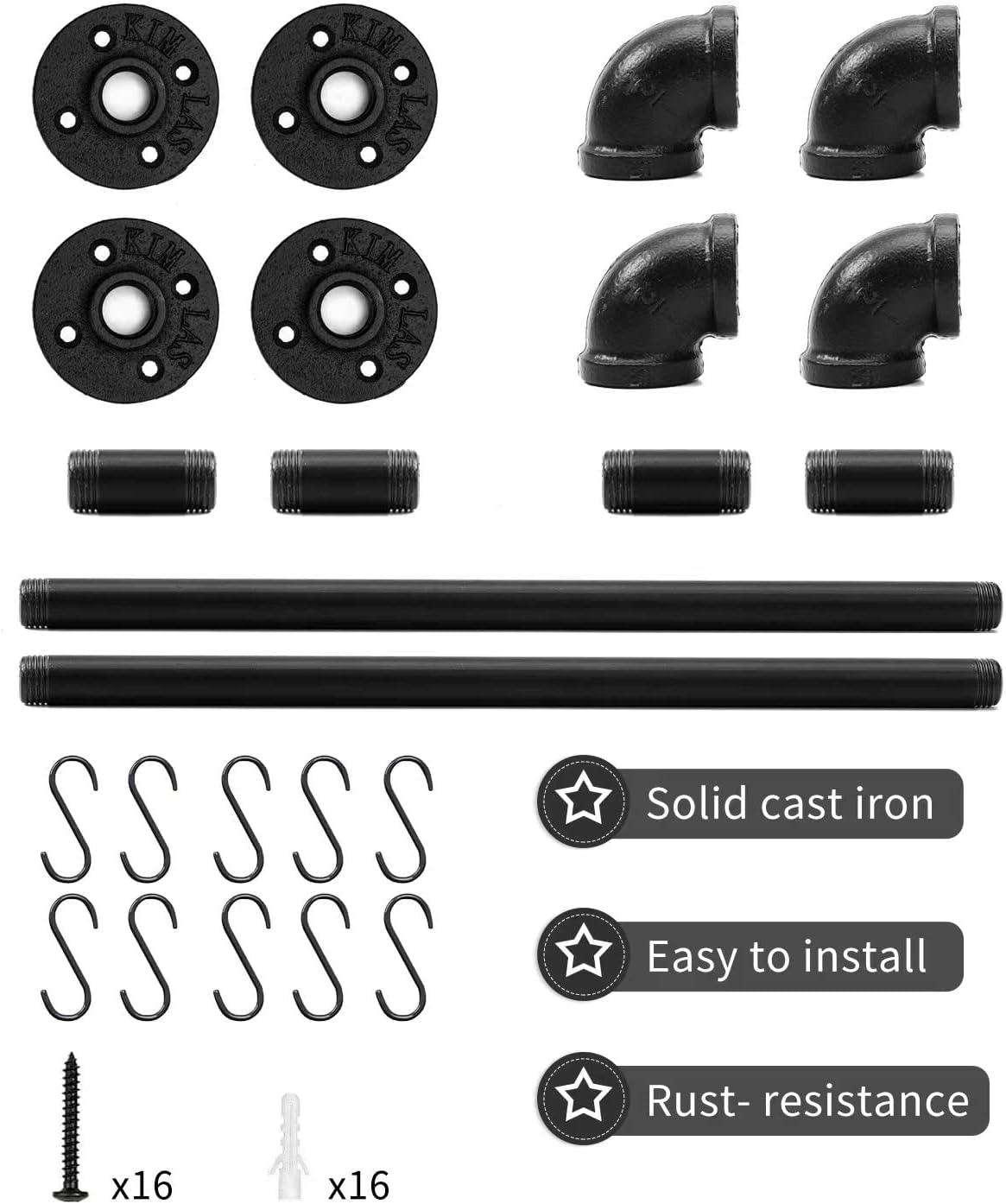 Industrial Pipe Pot Pan Rack 21" (2 Pack), Wall mount Pot hangers Pan