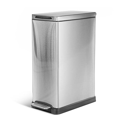 Home Zone Living 12 Gallon Slim Kitchen Trash Can by HomeZoneLiving