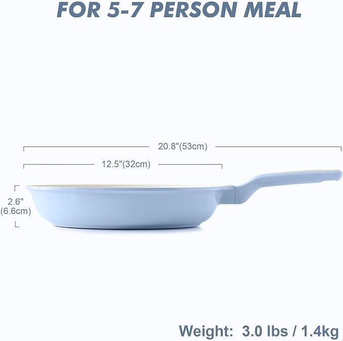 SENSARTE Nonstick Ceramic Frying Pan 12.5-Inch, Healthy Non Toxic Skillet - Image 2