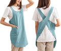 Cotton Cross Back Aprons Solid Color Cooking Kitchen Garden Smock by Caatoor