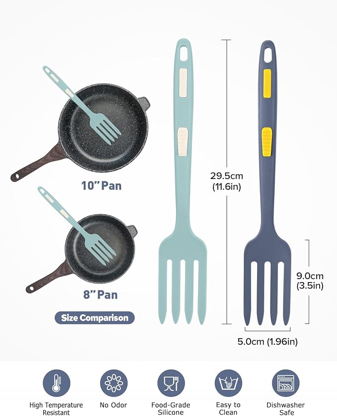 Silicone Flexible Long Handler, 11.6 Inch Heat Resistant Cooking Tool, Non - Image 2