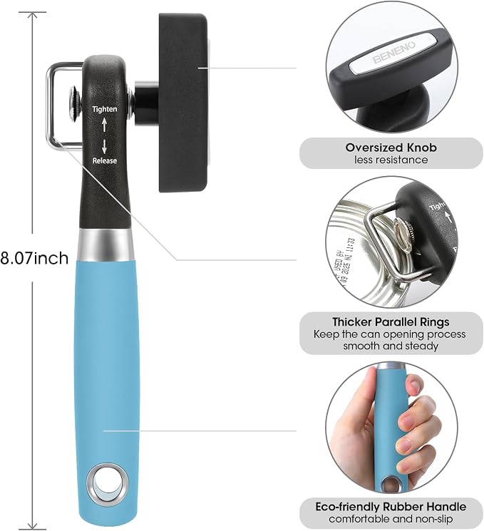 Beneno Can Opener, Manual Side Safe Cut Can Opener Smooth Edge - Image 2