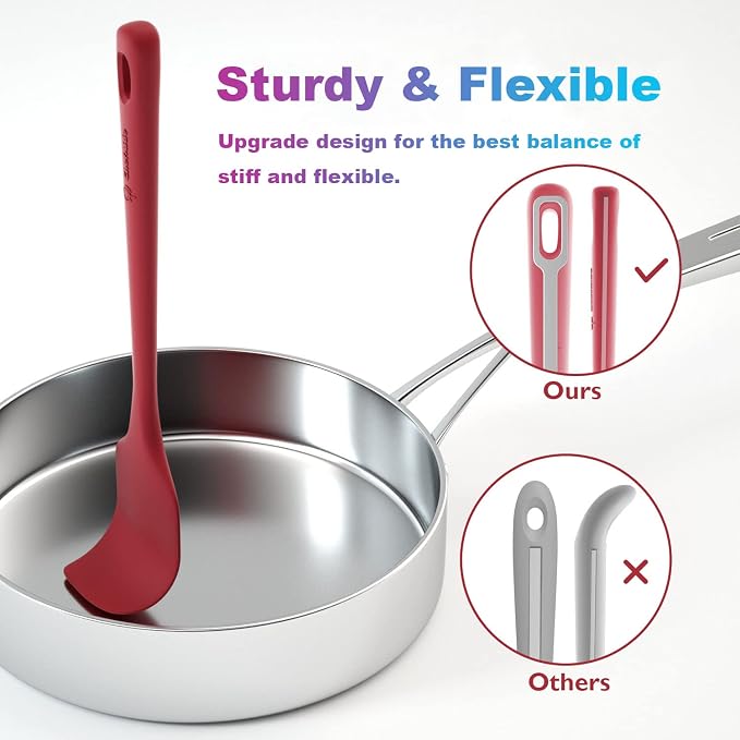 ChefAide 4 Pieces Silicone Spatula Set, Food Grade Rubber Spatula, Upgrade - Image 3